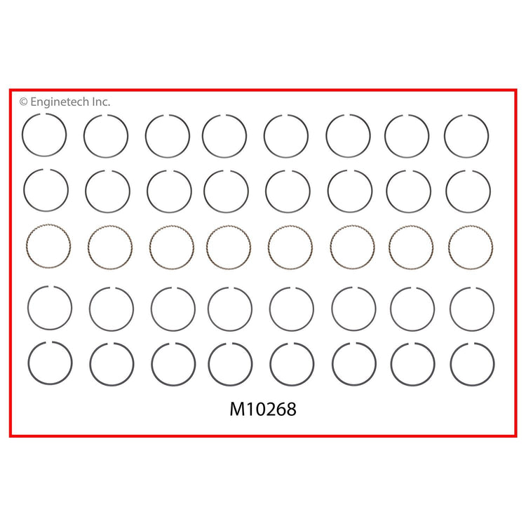 Enginetech M10268-STD Engine Premium Piston Ring Complete Set for Ford F-Series (2012-2015)