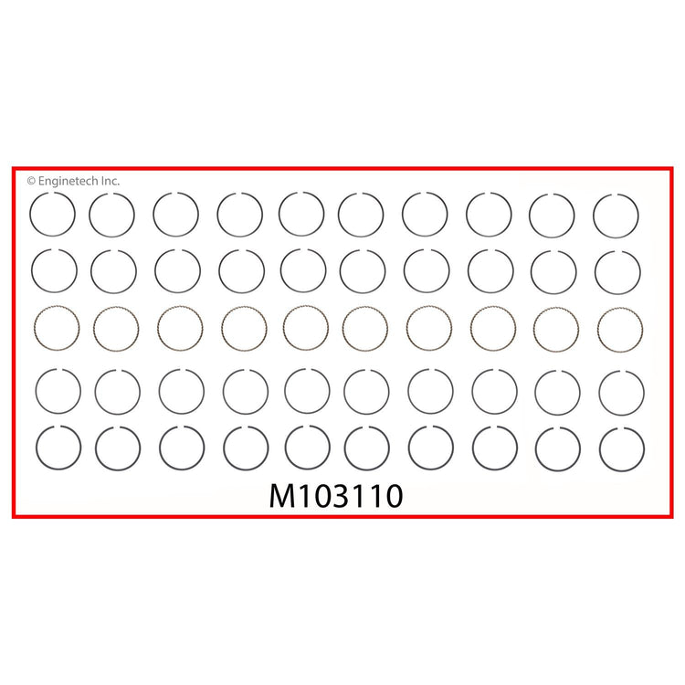 Enginetech M103110-STD Engine Premium Piston Ring Complete Set for Dodge Viper