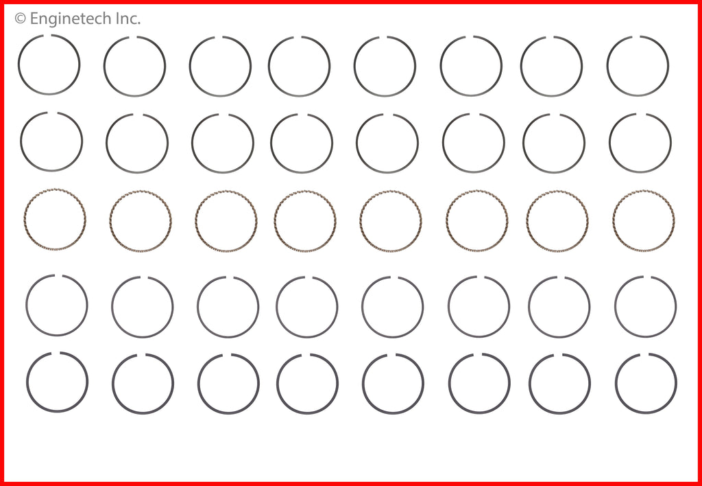 Enginetech M10328-STD Engine Premium Piston Ring Complete Set for 2014-2015 GM and Chevrolet Models