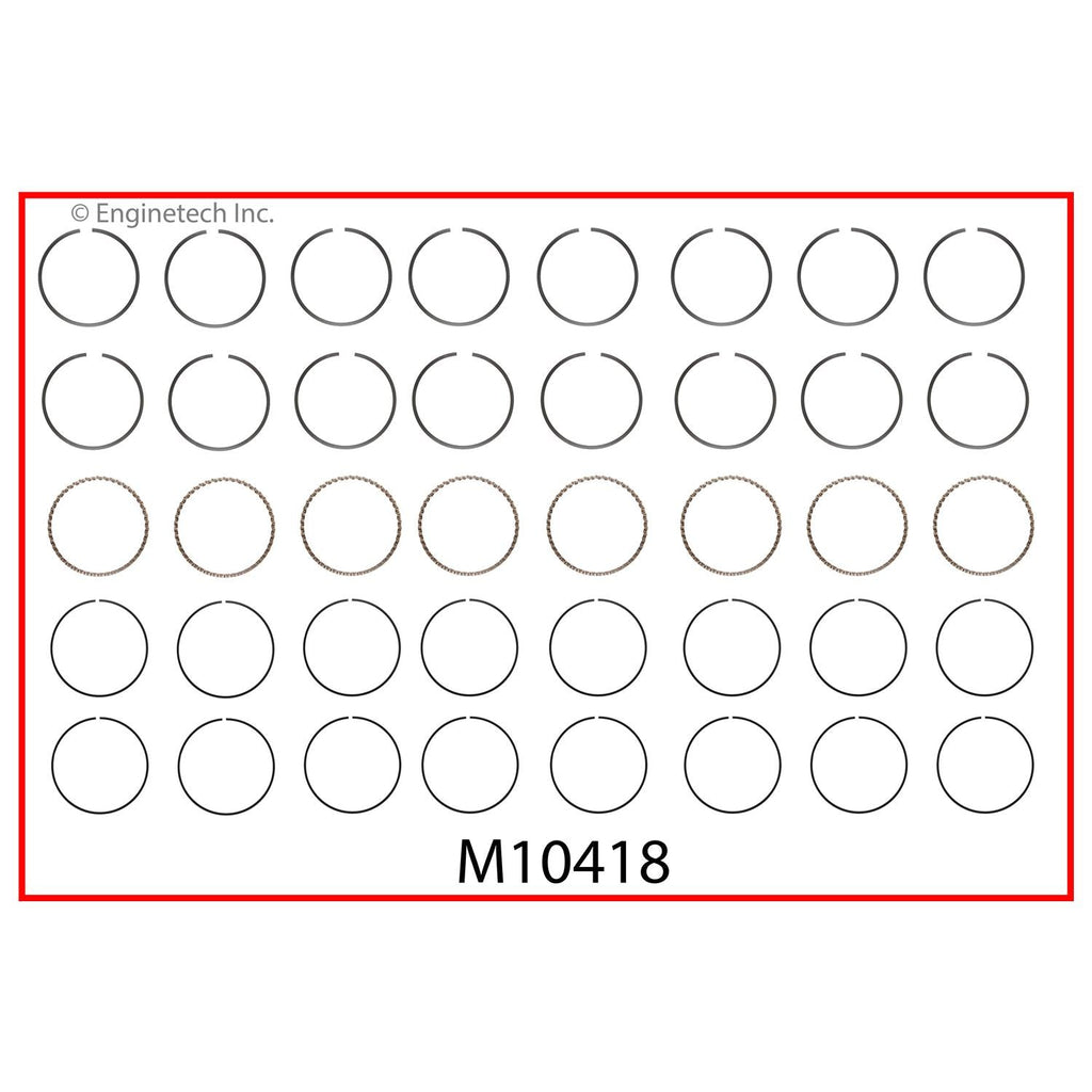 Enginetech M10418-005 Engine Premium Piston Ring Complete Set for Classic Chevrolet Models