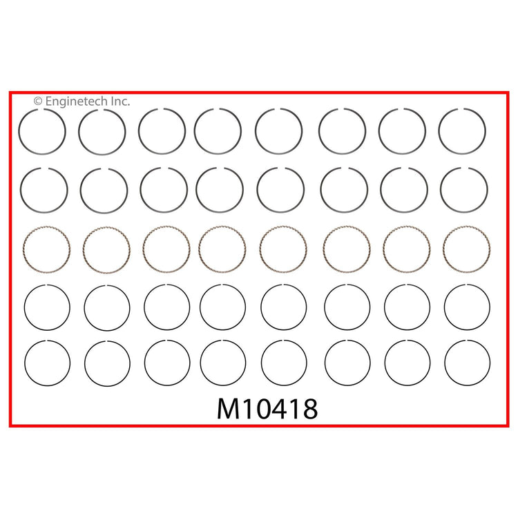 Enginetech M10418-005 Engine Premium Piston Ring Complete Set for Classic Chevrolet Models