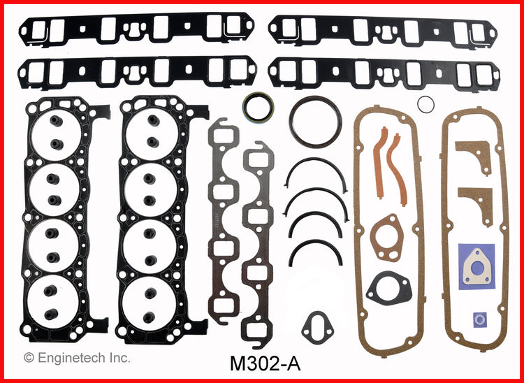 Enginetech M302-A Marine Engine Full Gasket Set – Complete Replacement for Marine Engines