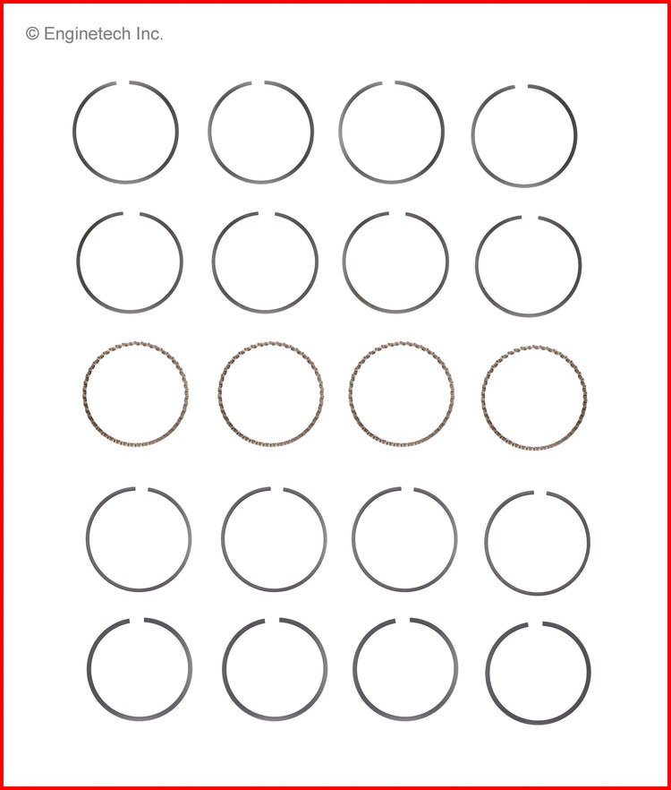 Enginetech M30314-STD Engine Premium Piston Ring Set for Hyundai and Kia