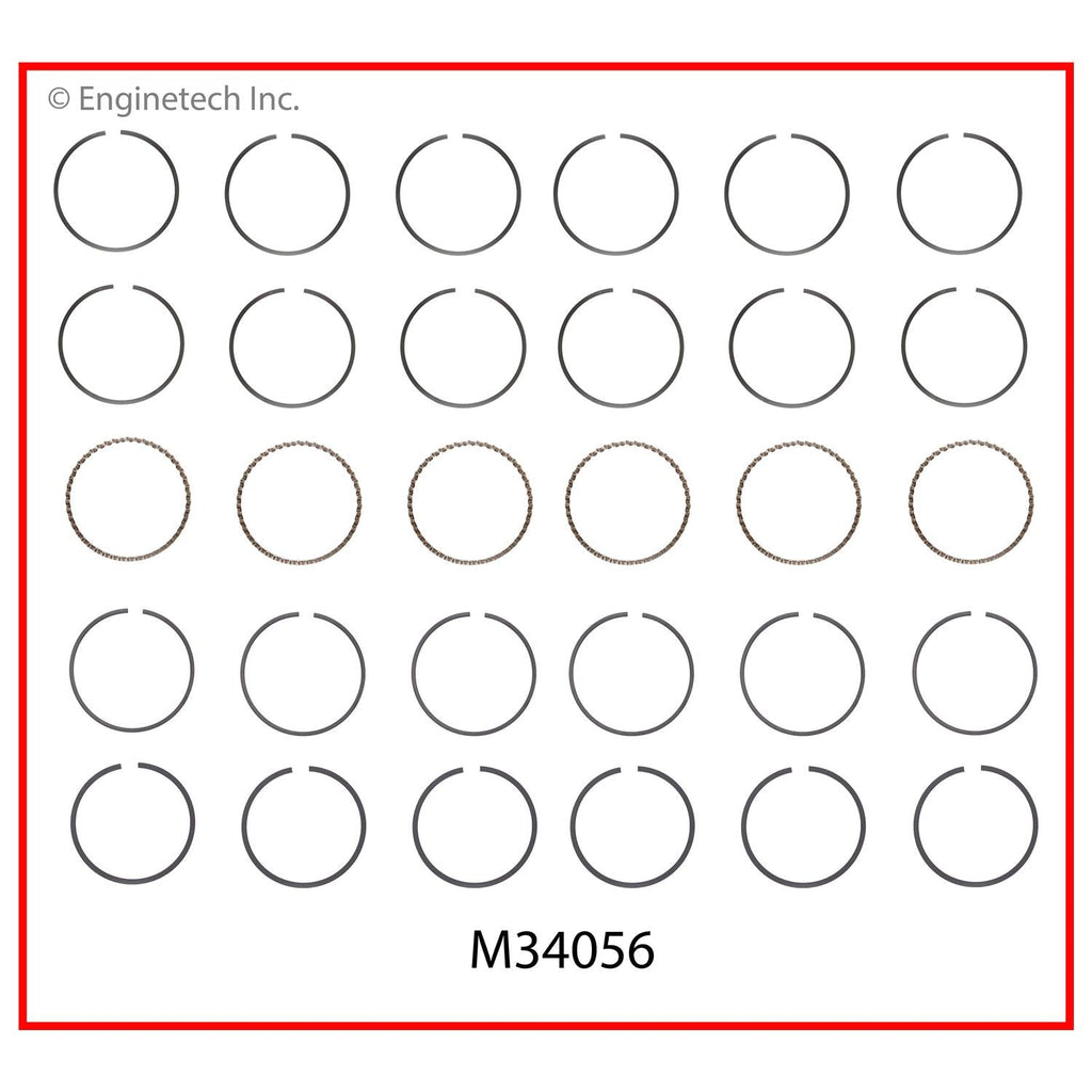 Enginetech M34056-060 Engine Premium Piston Ring Complete Set for Classic Dodge and Plymouth Vehicles