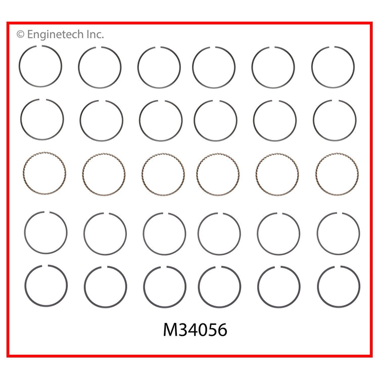 Enginetech M34056-030 Engine Premium Piston Ring Complete Set for Classic Dodge and Plymouth Models