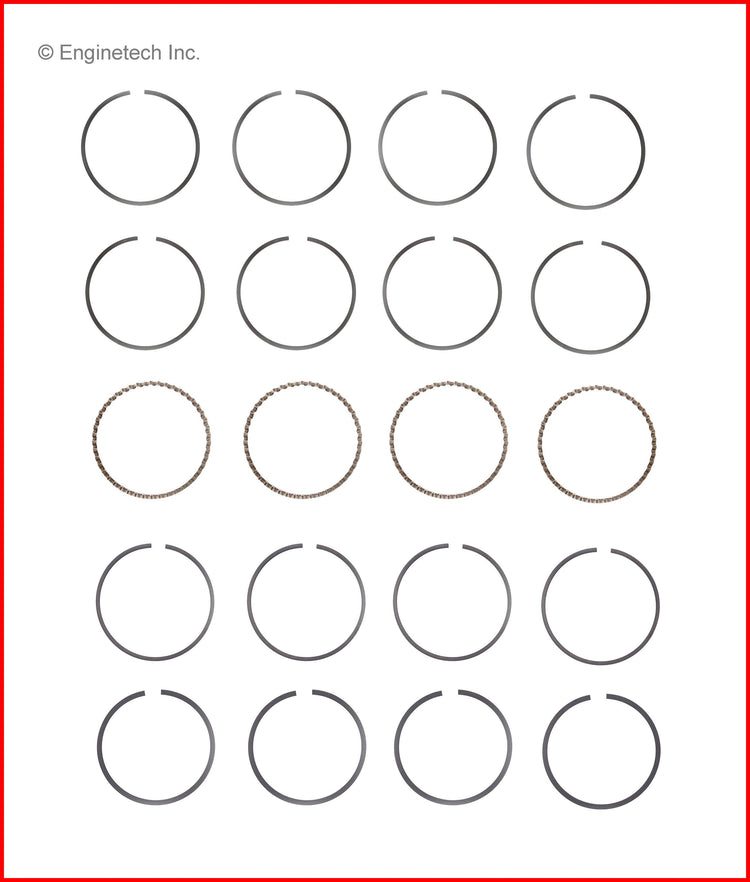 Enginetech M34254-STD Engine Premium Piston Ring Complete Set for Honda and Acura Models