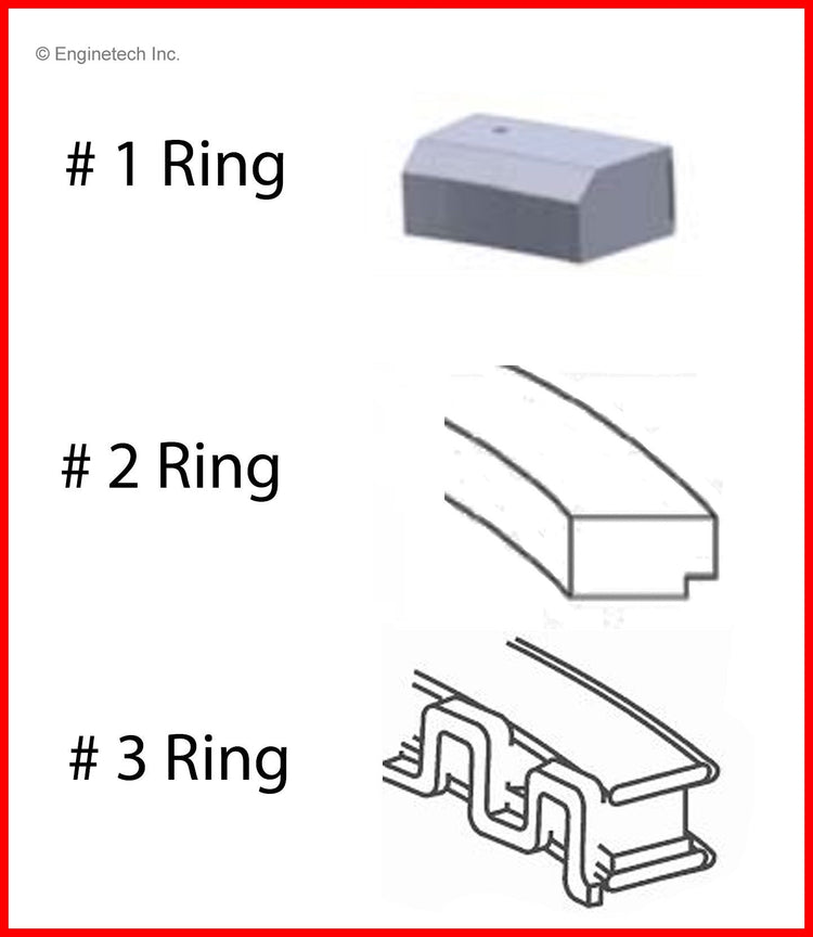 Enginetech M34254-STD Engine Premium Piston Ring Complete Set for Honda and Acura Models