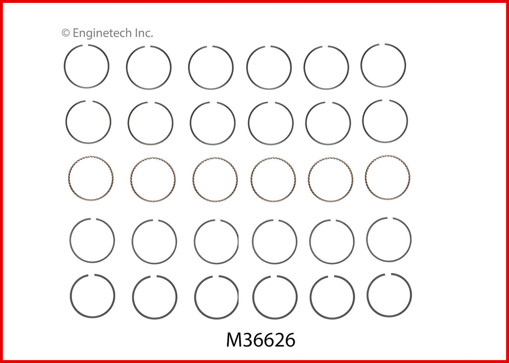 Enginetech M36626-STD Engine Premium Piston Ring Complete Set for Hyundai and Kia