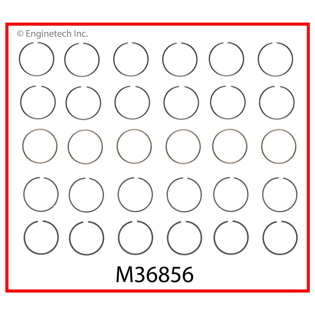 Enginetech M36856-040 Engine Premium Piston Ring Complete Set for Ford Vehicles