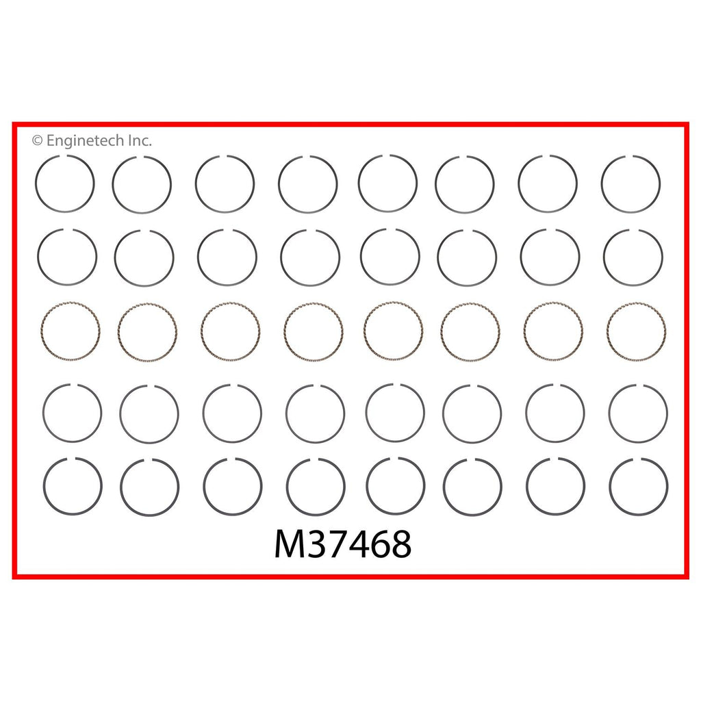 Enginetech M37468-040 Engine Premium Piston Ring Complete Set for Chevrolet C/K Series
