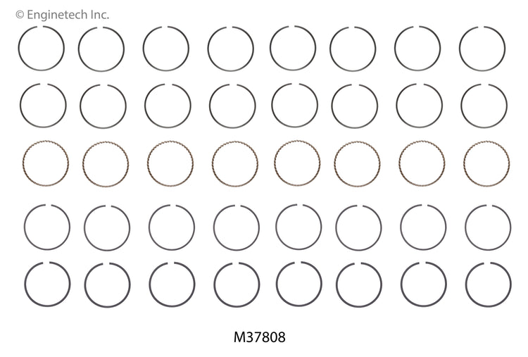 Enginetech M37808-STD Engine Premium Piston Ring Set for Chevrolet Silverado and GMC Yukon