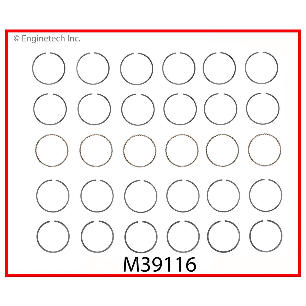 Enginetech M39116-060 Engine Premium Piston Ring Complete Set for Dodge B150 and B250 Models