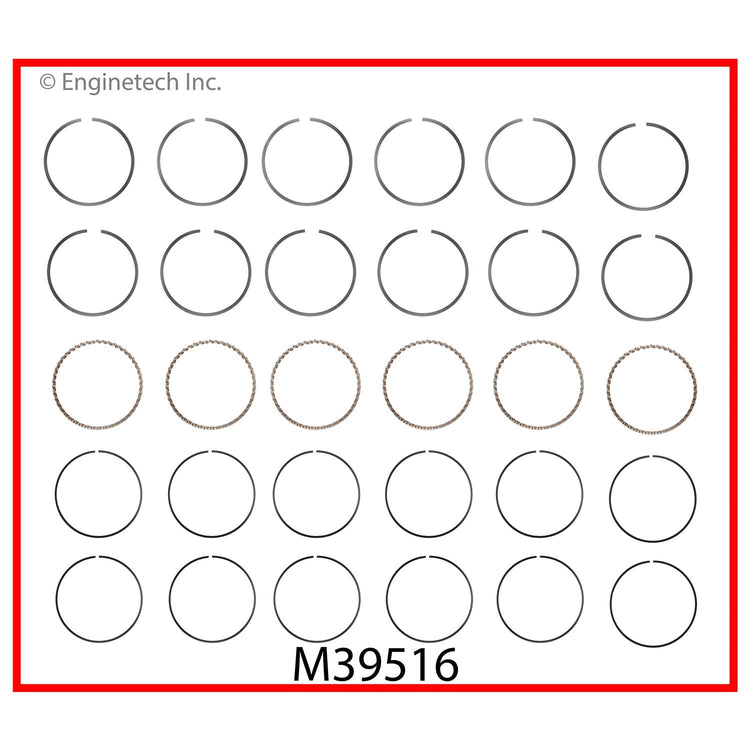 Enginetech M39516-.75 Engine Premium Piston Ring Complete Set for Ford Explorer and Mazda B4000