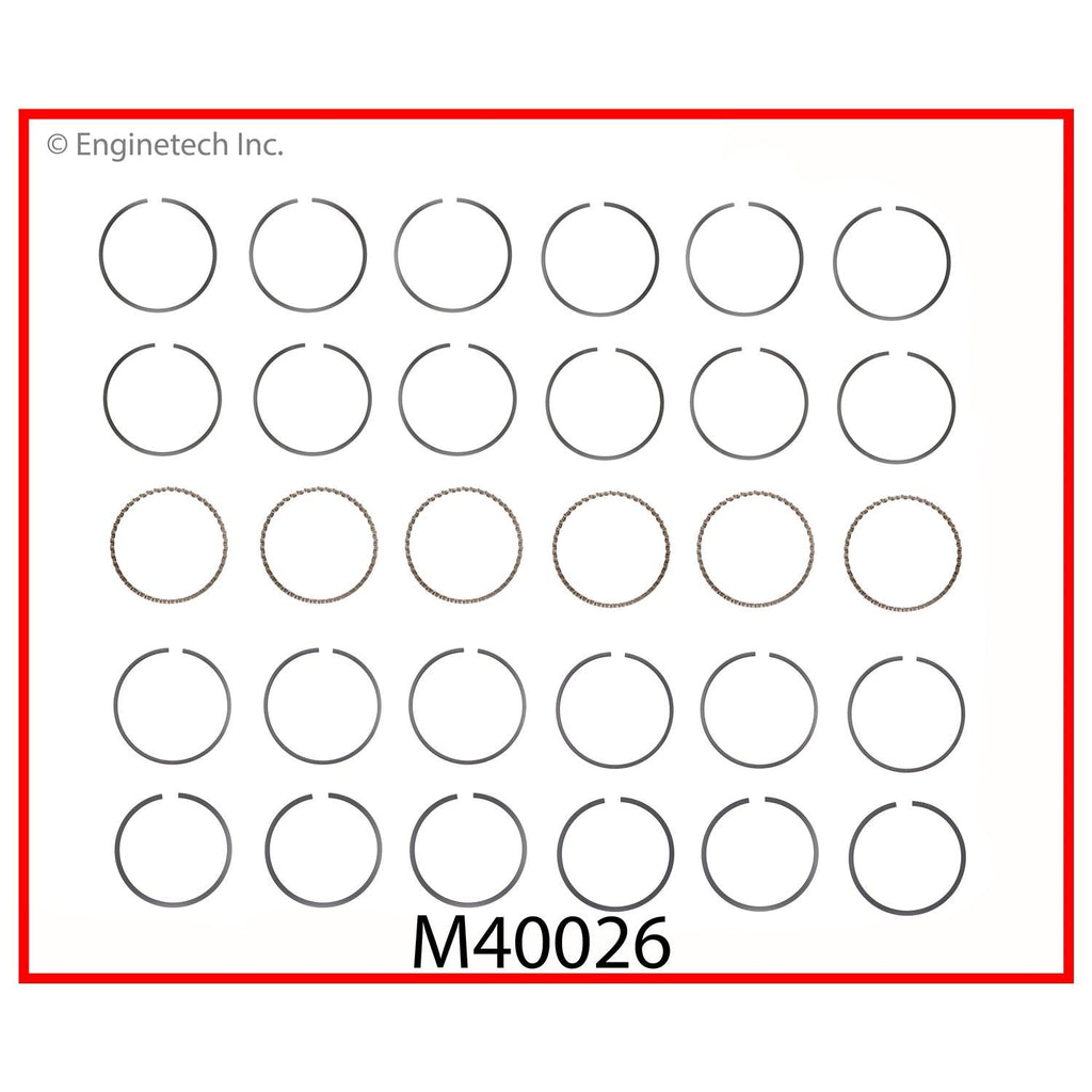 Enginetech M40026-040 Engine Premium Piston Ring Complete Set for 1996 Ford Vans and Trucks