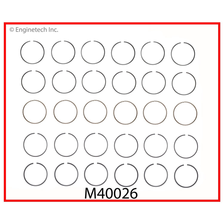 Enginetech M40026-040 Engine Premium Piston Ring Complete Set for 1996 Ford Vans and Trucks