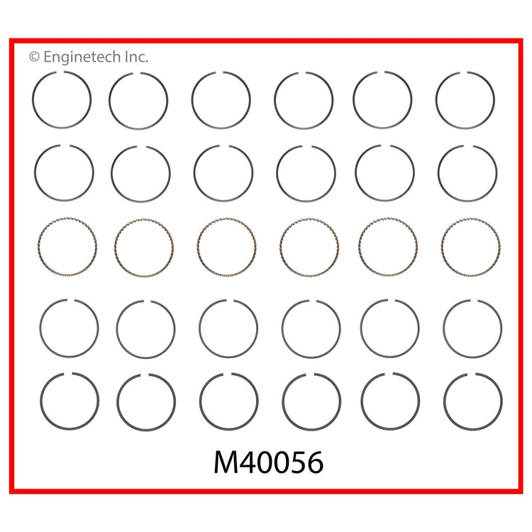 Enginetech M40056-060 Premium Piston Ring Complete Set for Small Block Engines