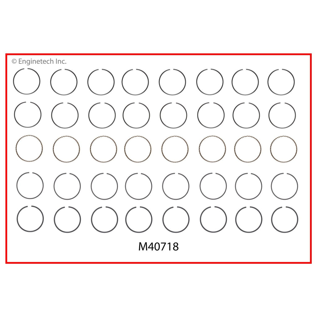 Enginetech M40718-.50 Engine Premium Piston Ring Complete Set for 2012-2013 Chevrolet and GMC Models