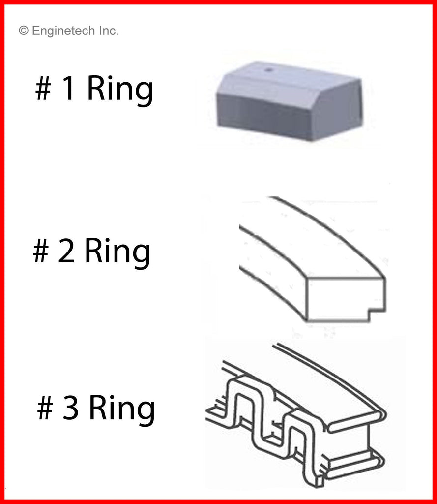 Enginetech M87004-STD Engine Premium Piston Ring Complete Set for Honda and Acura