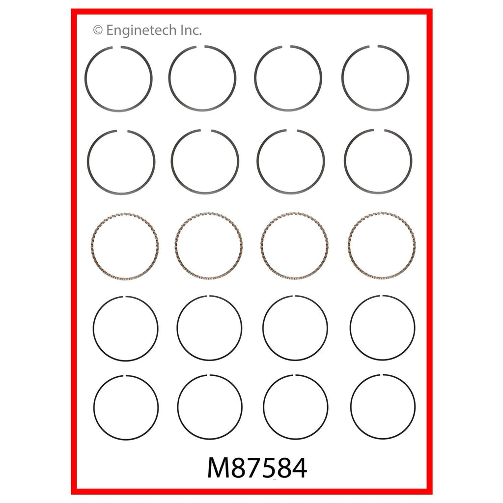 Enginetech M87584-STD Engine Premium Piston Ring Set for Mazda Vehicles
