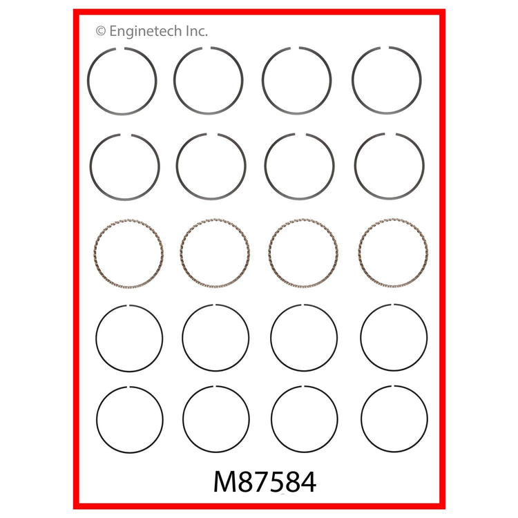 Enginetech M87584-STD Engine Premium Piston Ring Set for Mazda Vehicles