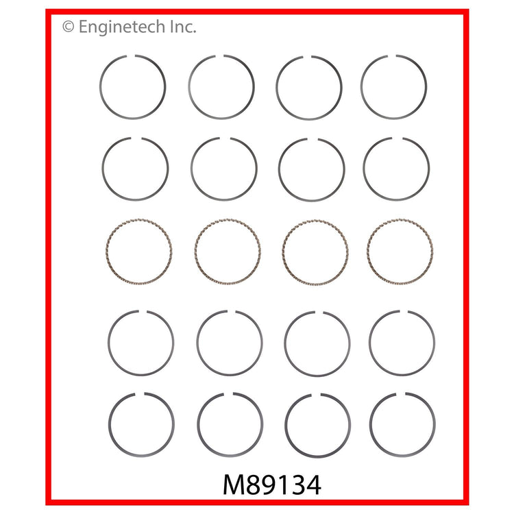 Enginetech M89134-STD Engine Premium Piston Ring Set for Isuzu Hombre and Buick Century