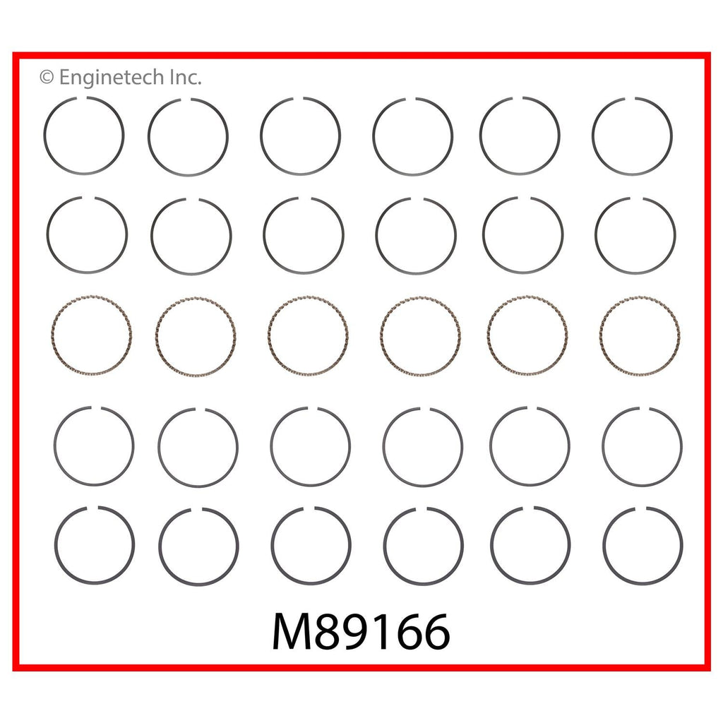 Enginetech M89166-1.5 Engine Premium Piston Ring Complete Set for Select Isuzu and Buick Models