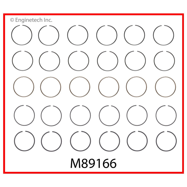 Enginetech M89166-.50 Engine Premium Piston Ring Set for Select Isuzu and Buick Models