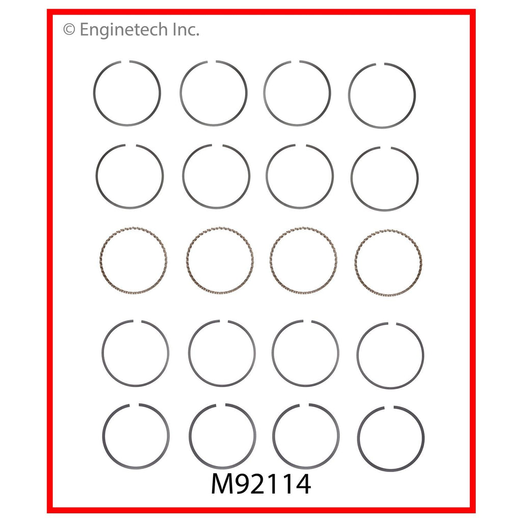 Enginetech M92114-1.5 Engine Premium Piston Ring Complete Set for Mazda Vehicles