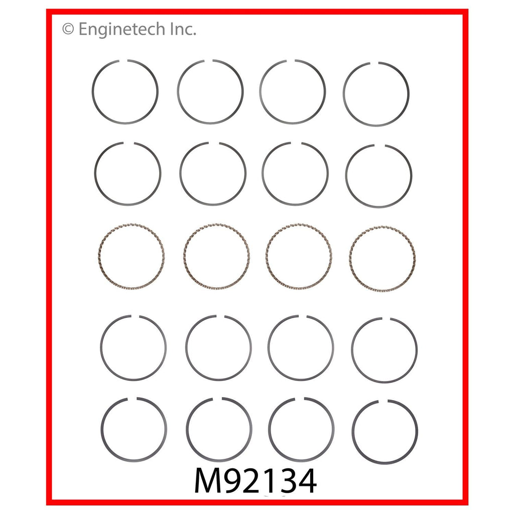 Enginetech M92134-100 Engine Premium Piston Ring Complete Set for Buick Skylark and Chevrolet Beretta