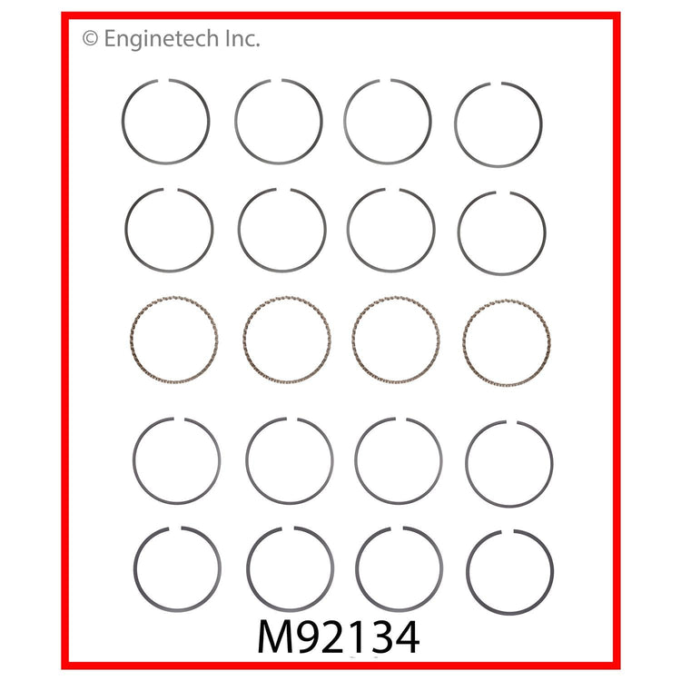 Enginetech M92134-STD Engine Premium Piston Ring Set for Buick and Chevrolet Vehicles