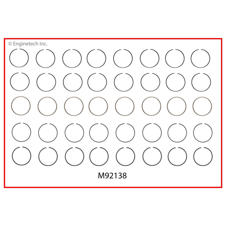 Enginetech M92138-.50 Engine Premium Piston Ring Complete Set for Cadillac Allante & DeVille