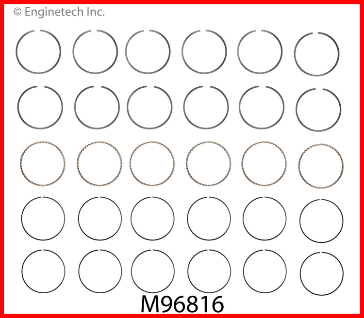 Enginetech M95506-STD Engine Premium Piston Ring Complete Set for Nissan and Infiniti Vehicles