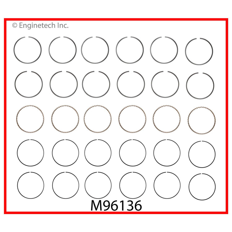 Enginetech M96136-.50 Engine Premium Piston Ring Complete Set for Buick Vehicles