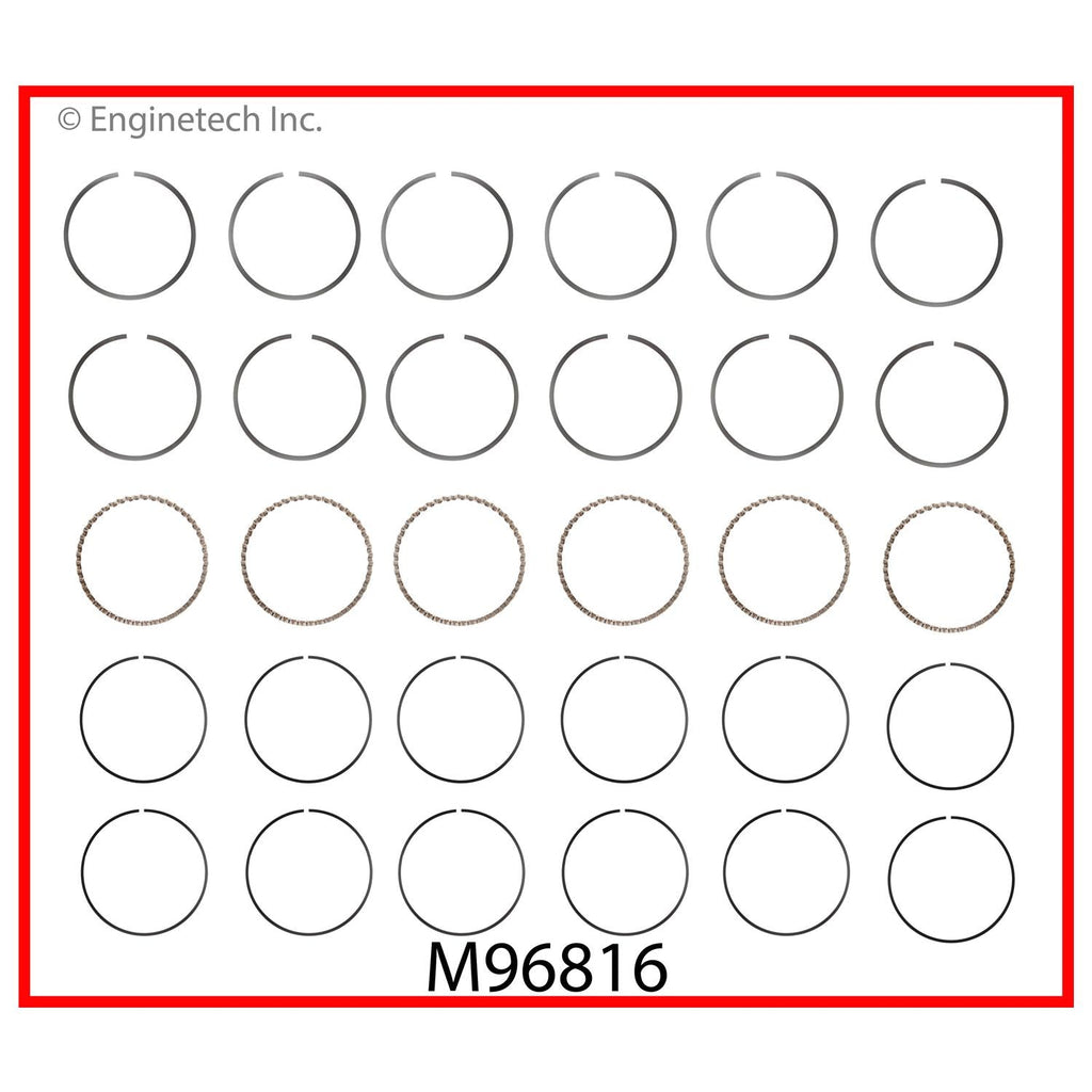 Enginetech M96816-.75 Engine Premium Piston Ring Complete Set for Ford Mustangs and Taurus