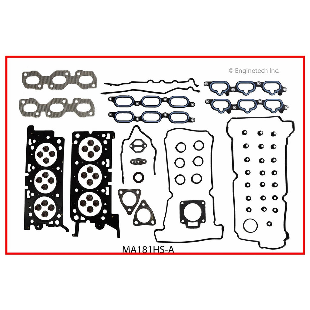 Enginetech MA181HS-AWB Engine Cylinder Head Gasket Set for Mazda Cars and Trucks with Head Bolts