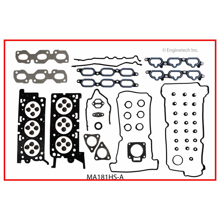Enginetech MA181HS-AWB Engine Cylinder Head Gasket Set for Mazda Cars and Trucks with Head Bolts