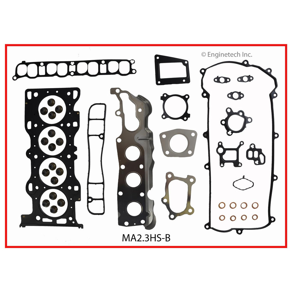 Enginetech MA2.3HS-BWB Engine Cylinder Head Gasket Set for Mazda Cars and Trucks with Head Bolts