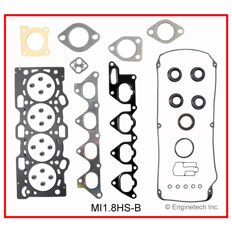 Enginetech Mitsubishi MI1.8HS-BWB Engine Cylinder Head Gasket Set with Head Bolts