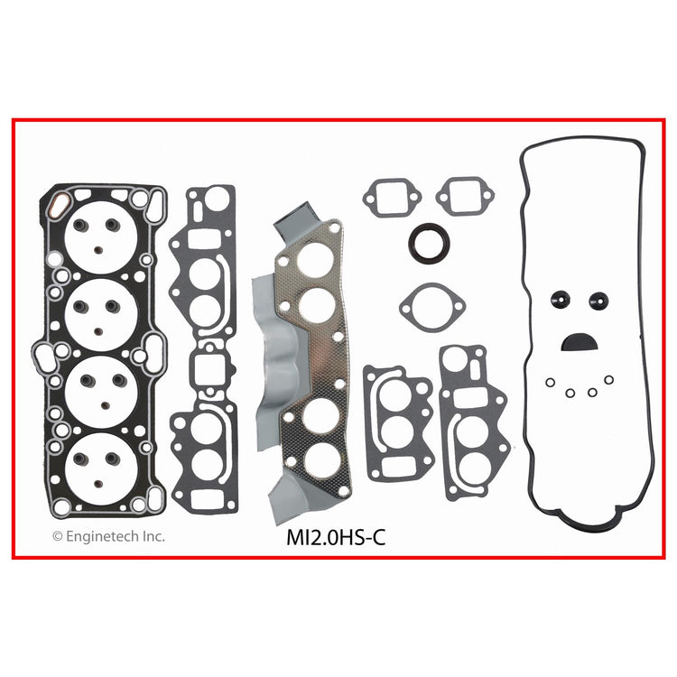 Enginetech Engine Full Gasket Set for Mitsubishi Cars and Trucks - Part MI2.0K-4