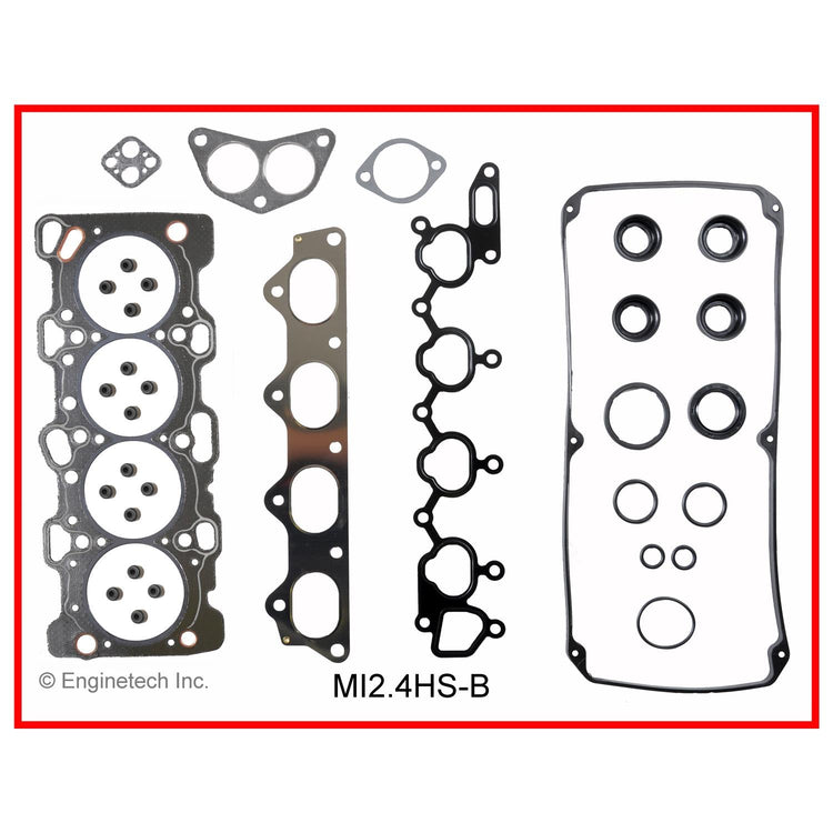 Enginetech Engine Cylinder Head Gasket Set for Mitsubishi Montero Sport (1997-1999) with Head Bolts - Part MI2.4HS-BWB