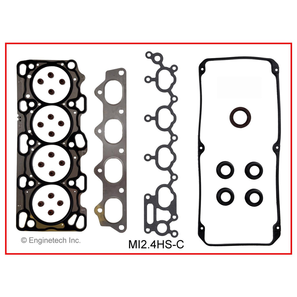 Enginetech Engine Cylinder Head Gasket Set for Mitsubishi Vehicles with Head Bolts - Part MI2.4HS-CWB