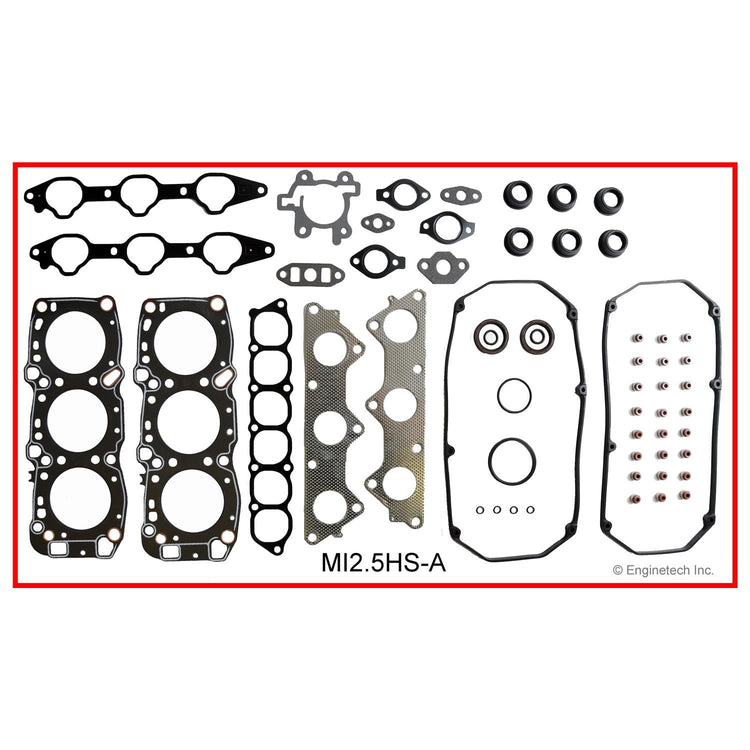 Enginetech Engine Cylinder Head Gasket Set for Mitsubishi Cars and Trucks with Head Bolts (Part Number: MI2.5HS-AWB)
