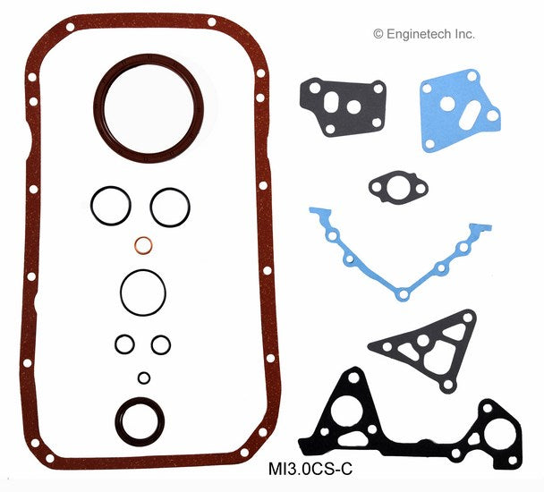 Enginetech Mitsubishi Engine Lower End Gasket Set Part MI3.0CS-C for Chrysler and Dodge Vehicles