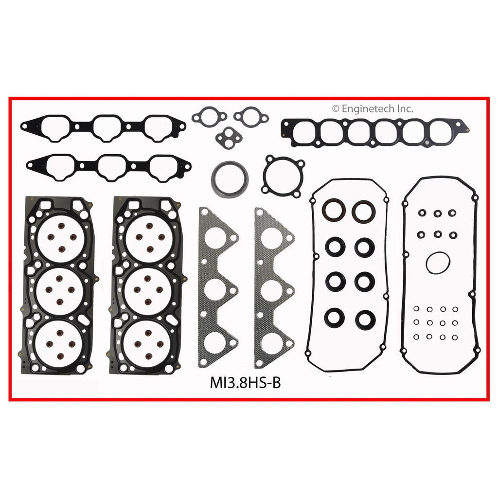 Enginetech Mitsubishi MI3.8HS-BWB Engine Cylinder Head Gasket Set with Head Bolts