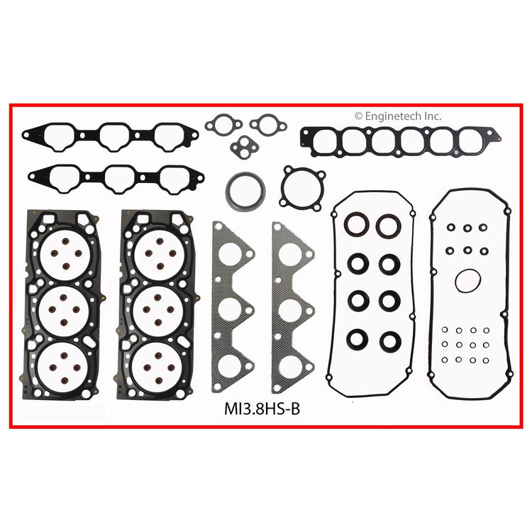 Enginetech Mitsubishi MI3.8HS-BWB Engine Cylinder Head Gasket Set with Head Bolts