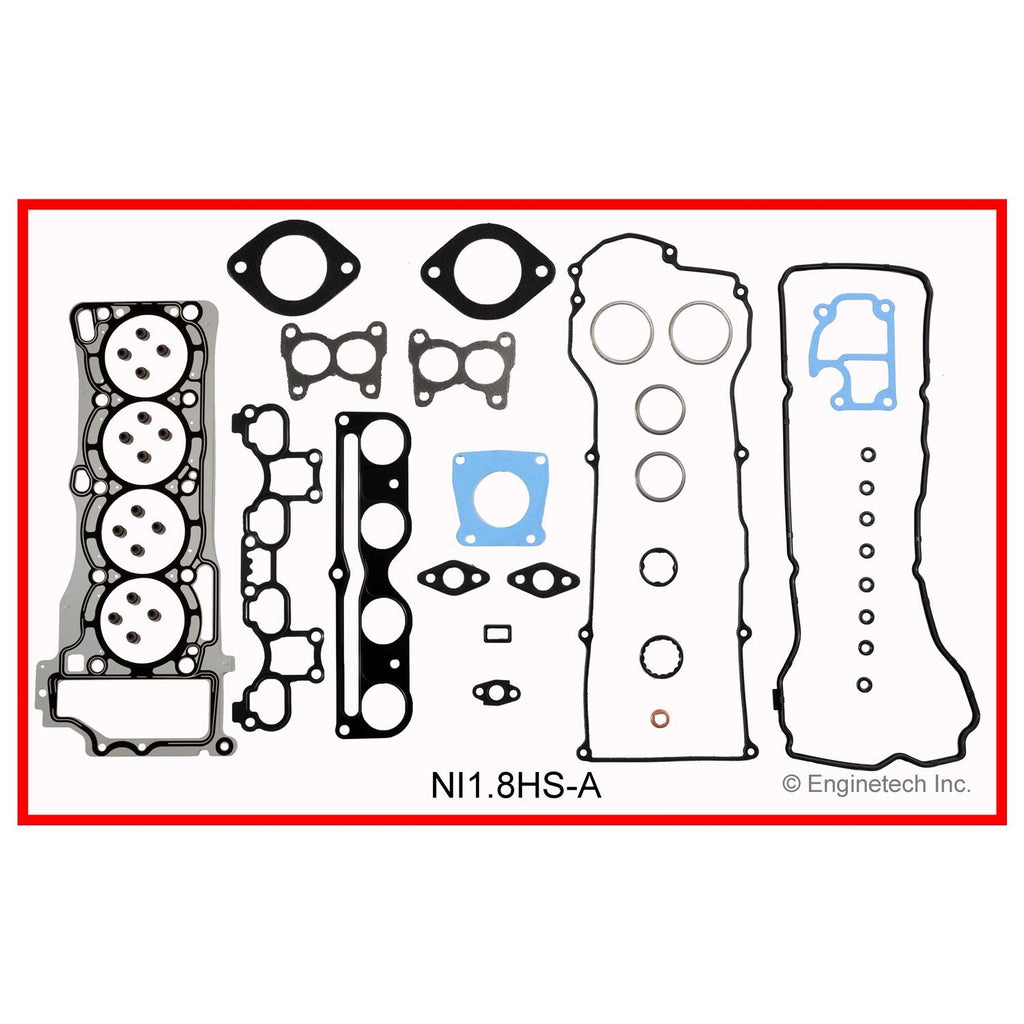 Enginetech NI1.8HS-AWB Engine Cylinder Head Gasket Set for Nissan Sentra with Head Bolts