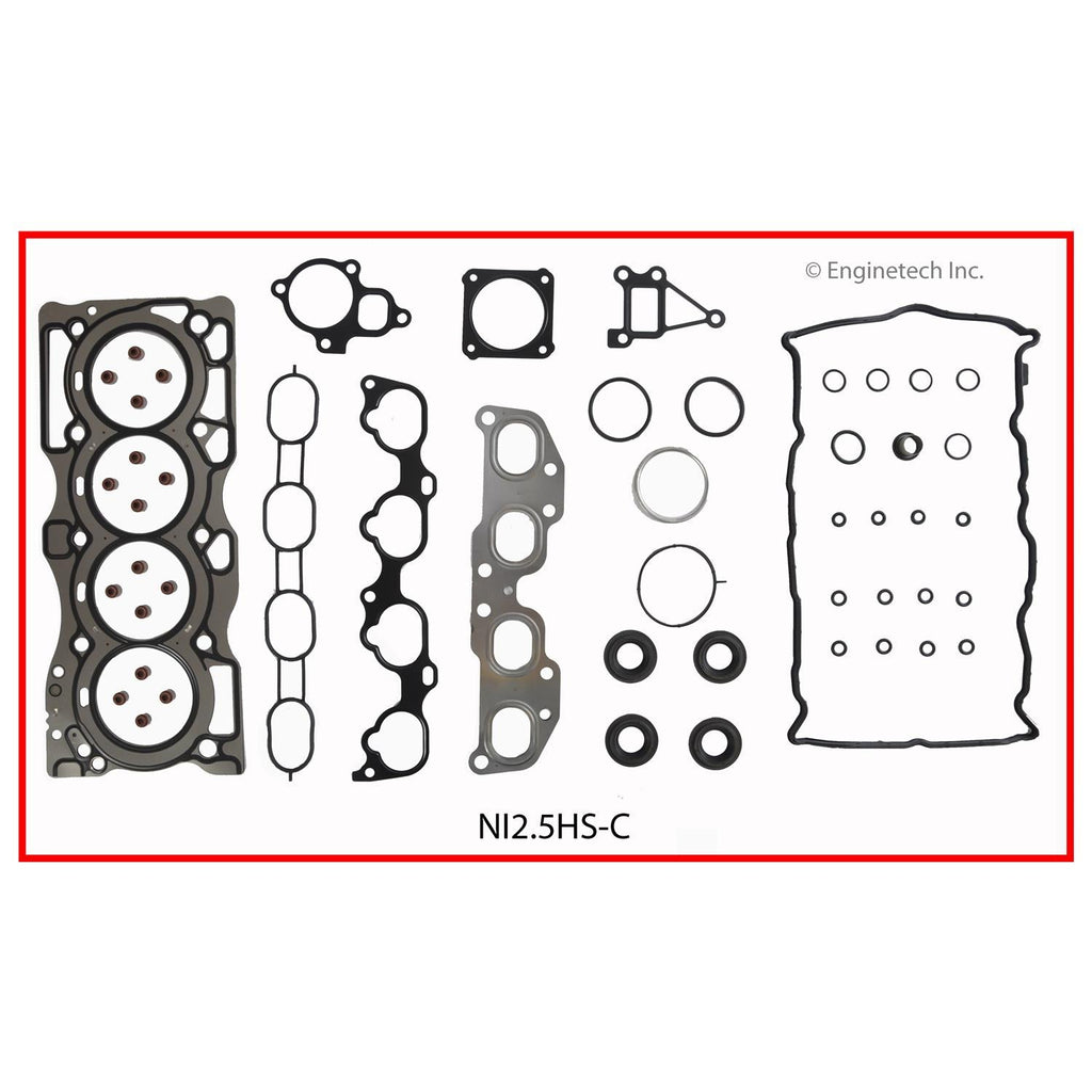 Enginetech NI2.5HS-CWB Engine Cylinder Head Gasket Set for Nissan Cars and Trucks