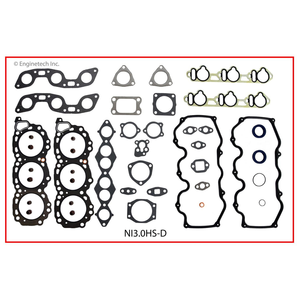 Enginetech Engine Cylinder Head Gasket Set for Nissan 200SX and Maxima with Head Bolts (Part Number: NI3.0HS-DWB)