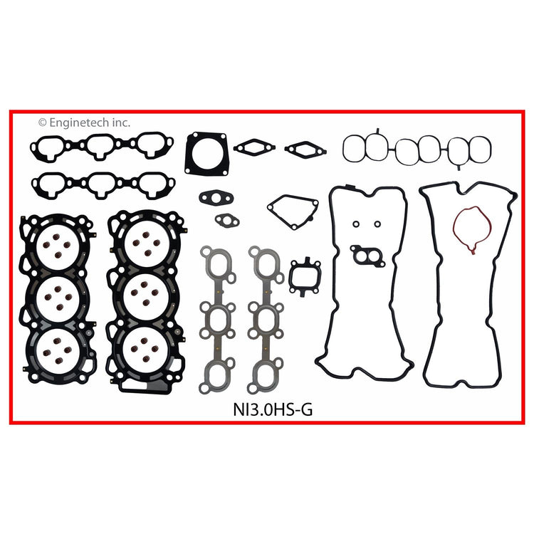 Enginetech Engine Cylinder Head Gasket Set for Nissan and Infiniti with Head Bolts (Part Number NI3.0HS-GWB)