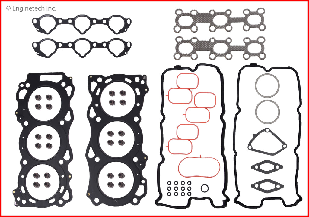 Enginetech Nissan Engine Cylinder Head Gasket Set with Head Bolts - Model NI4.0HS-AWB